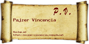 Pajzer Vincencia névjegykártya